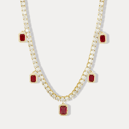 Ruby Gem Diamanté Necklace