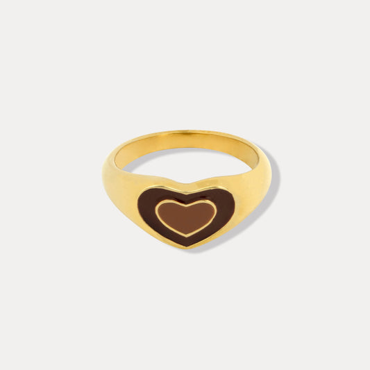 Brown Heart Ring