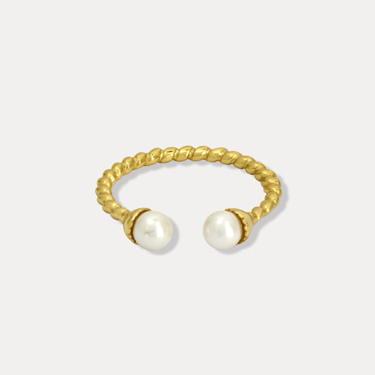 Gold Double Pearl Ring