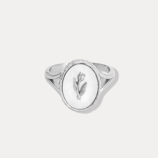 The Iridescent Rose Silver Ring