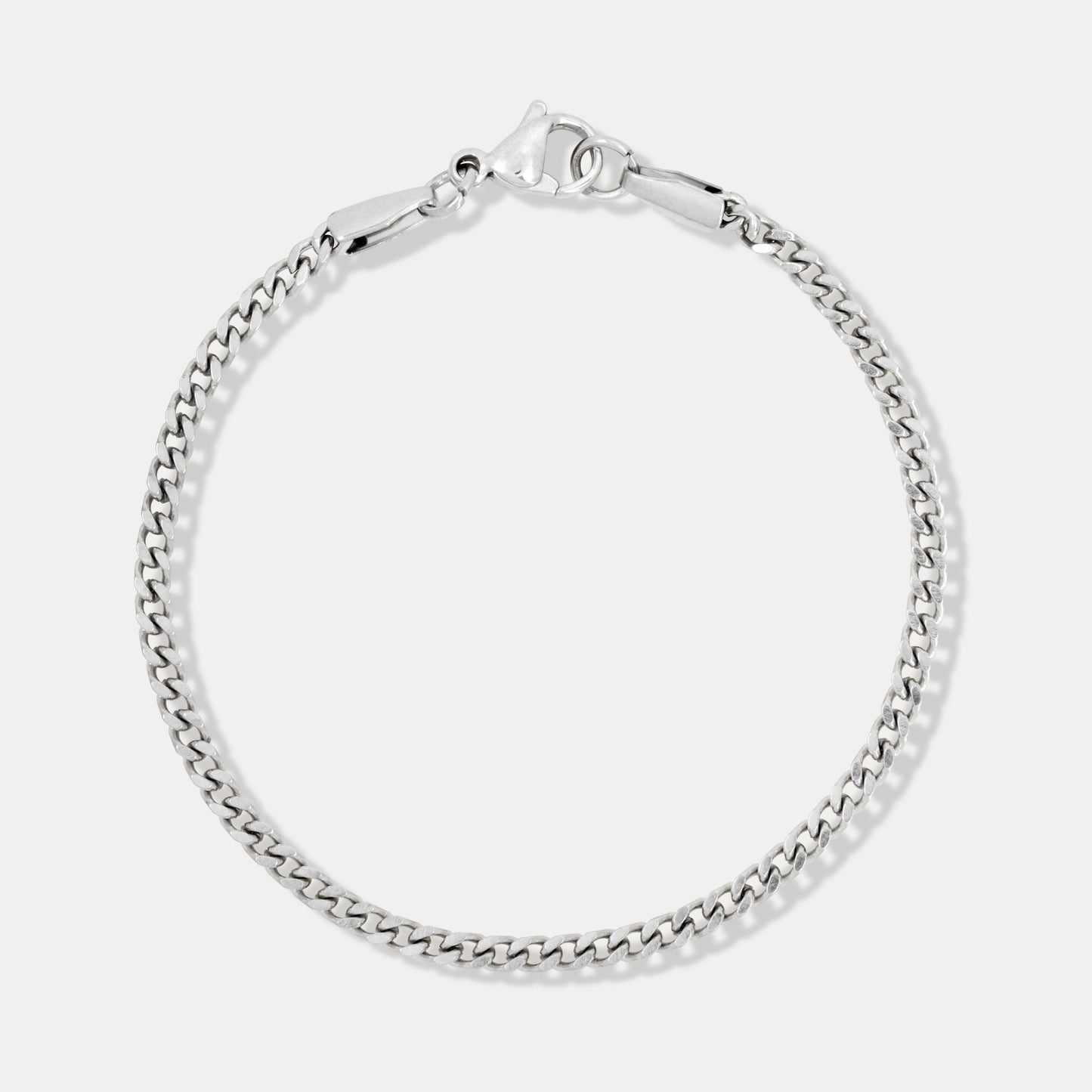 Thin Curb Silver Anklet