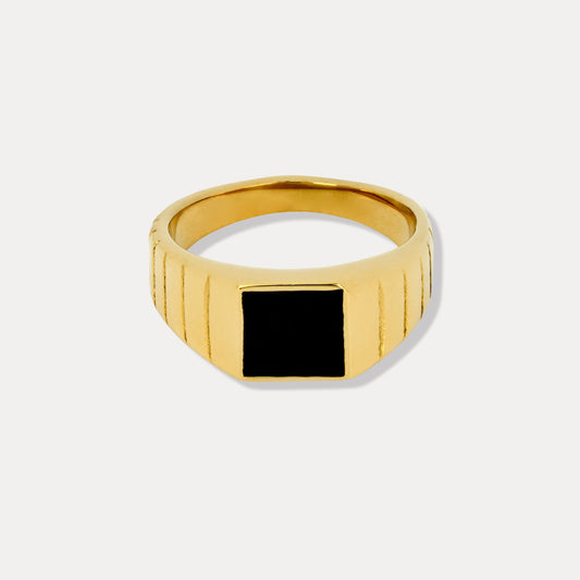 Square Era Ring in Black